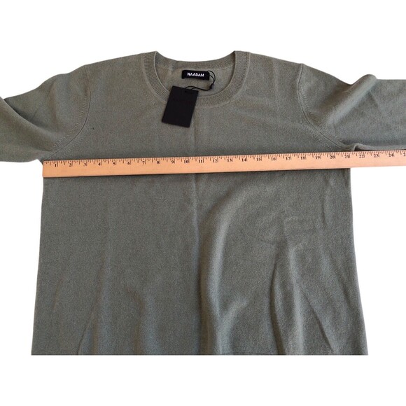NWT Naadam Sweater Womens XL  Cashmere Sweater Luxury Wedge wood Green - Picture 6 of 11